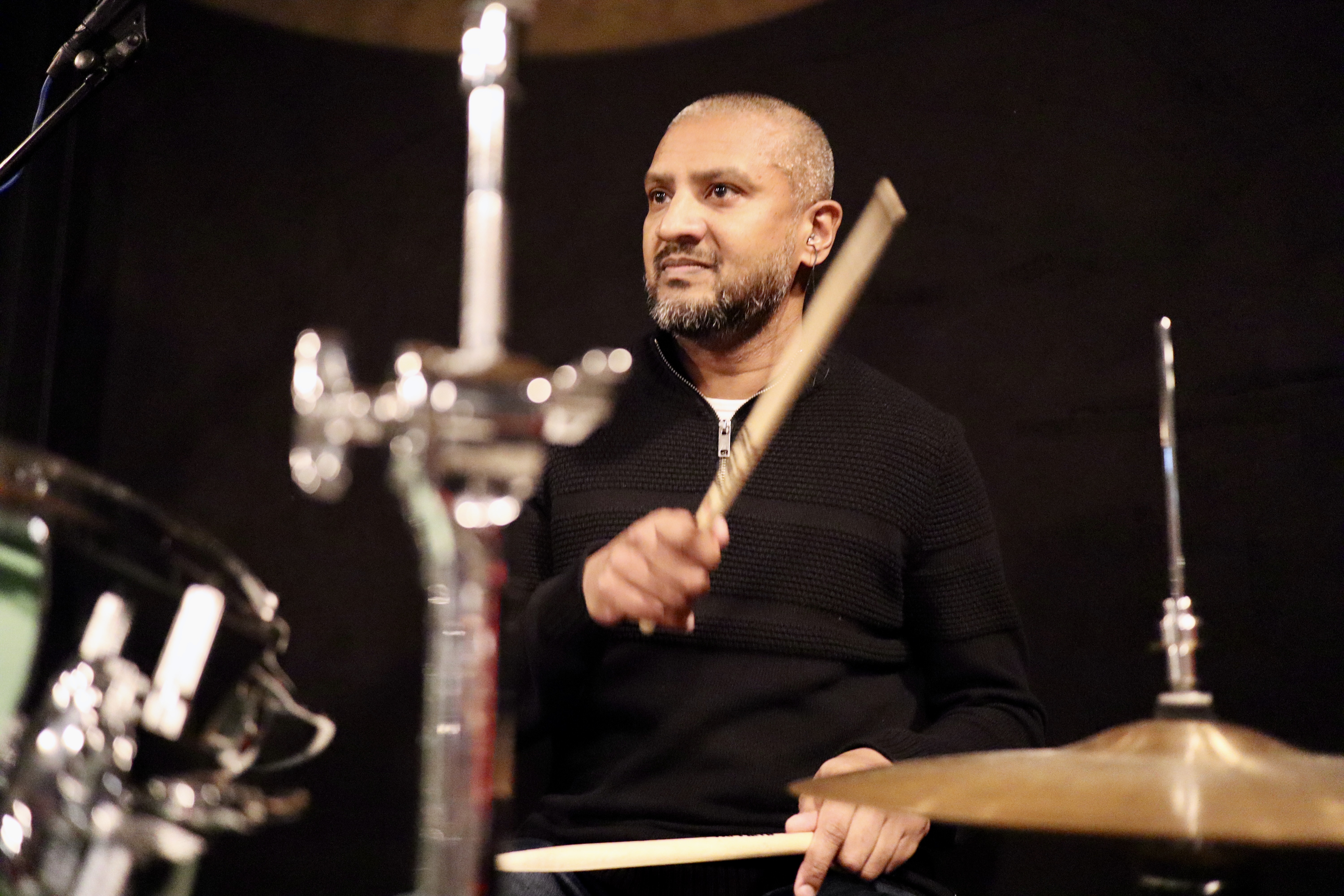 Student playing a rhythm